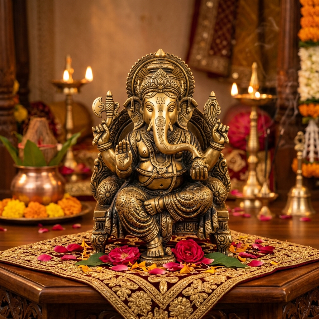 Brass Ganesha Idol