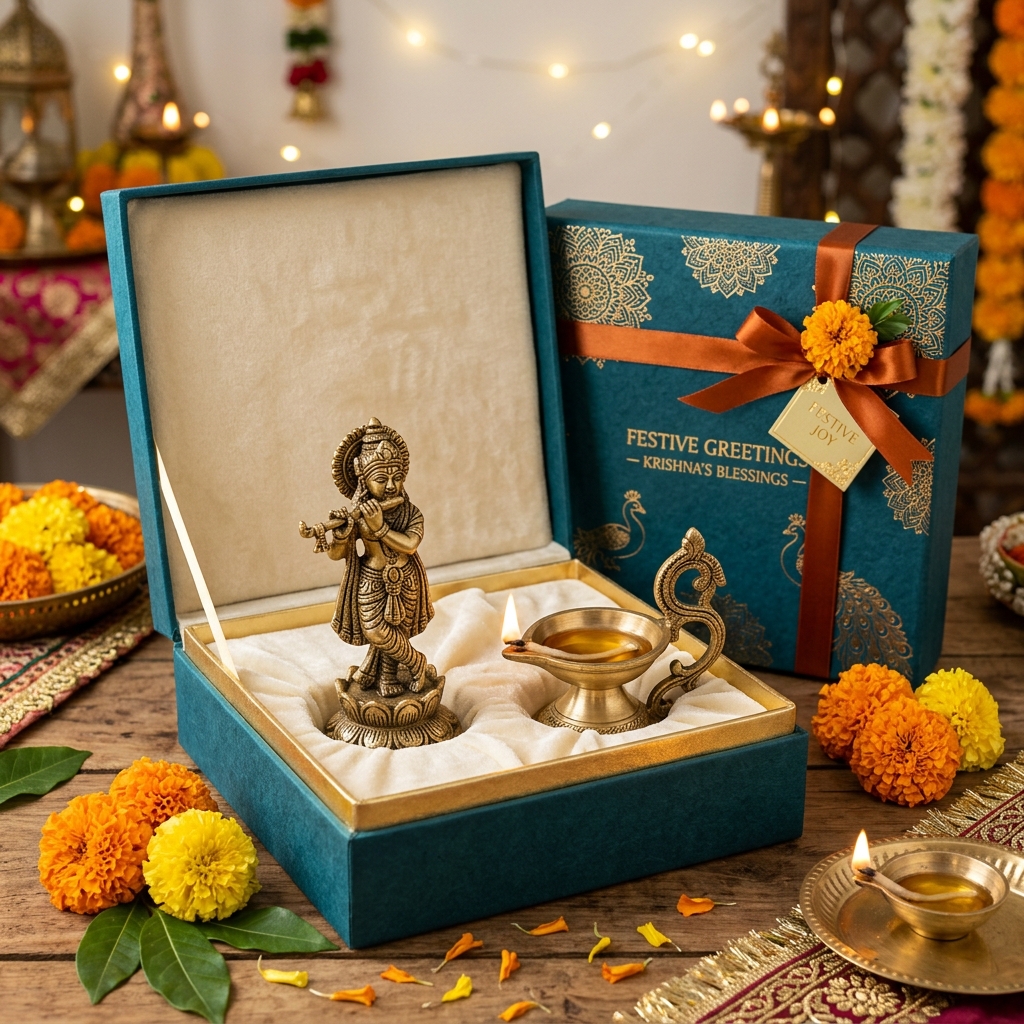 Krishna & Diya Gift Set